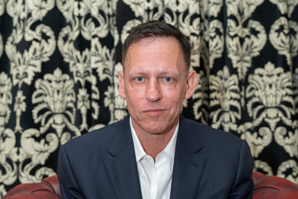 Peter Thiel speaks at The Cambridge Union in Cambridgeshire, England